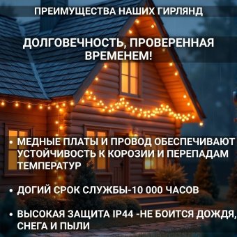Уличная гирлянда ANYSMART, 50 ламп, 220V, 15  метров MFSLC20E