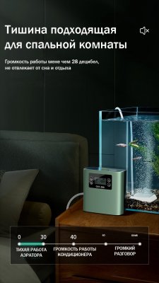 Ультратихий аквариумный аэратор ANYSMART, с LCD дисплеем, 8 скоростей