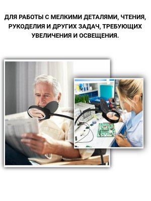 Лупа - лампа на струбцине с дополнительной линзой ANYSMART 38 LED 5х/15х 227141