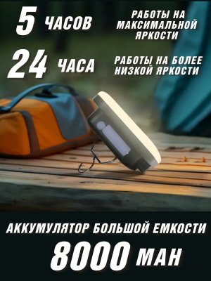 Мощный тактический фонарь ANYSMART аккумуляторный 8 Вт 140 LED