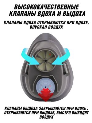 Респиратор защитный (полумаска) ANYSMART KN95, набор предфильтров N3703 из хлопка (40 штук)