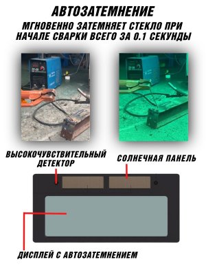 Маска сварочная ANYSMART с автозатемнением хамелеон