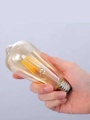 Лампа Эдисона светодиодная филаментная желтая ANYSMART 6W 2700K Е27, 4 штуки
