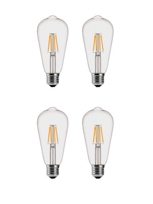 Лампа Эдисона светодиодная филаментная прозрачная ANYSMART 6W 4000K Е27, 4 штуки