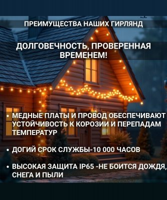 Уличная гирлянда белт-лайт на солнечной батарее, USB, 7,5 м, 25 LED ANYSMART