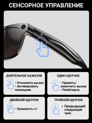 Умные очки солнцезащитные с камерой ANYSMART Bluetooth 