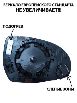 Зеркальный элемент левого зеркала Mercedes-Benz W223, W206, EQE V295, V297 мертвые зоны с подогревом 228461