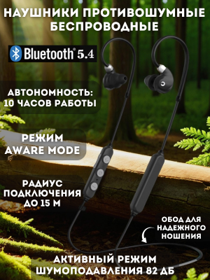 Наушники противошумные активные беспроводные ANYSMART M200T Bluetooth, с защитой от потери