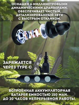 Наушники противошумные активные беспроводные ANYSMART M200T Bluetooth, с защитой от потери