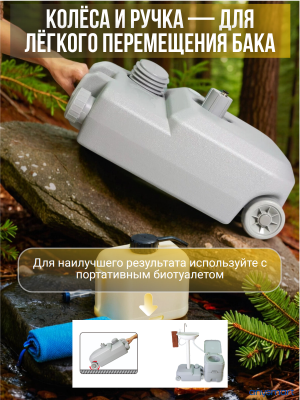 Умывальник портативный, раковина для дачи, кемпинга ANYSMART 22 л