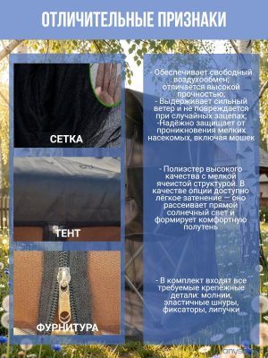 Шатер садовый, тент туристический с москитной сеткой ANYSMART для кемпинга, пикника, рыбалки