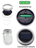 Светильник садовый подвесной на солнечных батарейках "Банка" ANYSMART