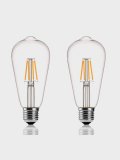 Лампа Эдисона светодиодная филаментная прозрачная  ANYSMART 6W 2700K Е27, 2 штуки