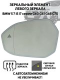 Зеркальный элемент левого зеркала BMW 5 7 i5 i7 серии G60 G61 G68 G70 автозатемнение, слепые зоны, подогрев