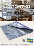 Салфетка бамбуковая для уборки кухни EcoNext "Блеск" серая 18х23см, 2 штуки